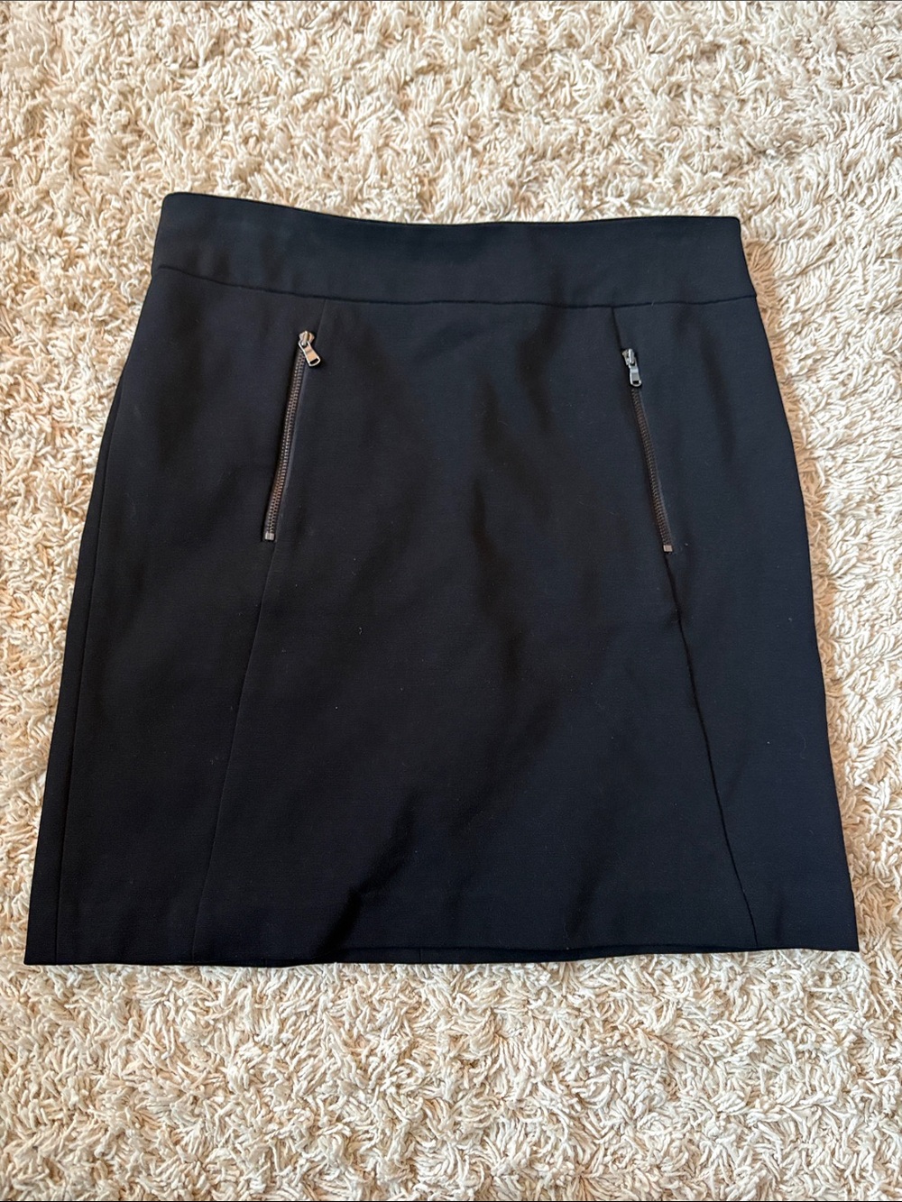 Ann Taylor Black Mini Skirt with Zip Pockets